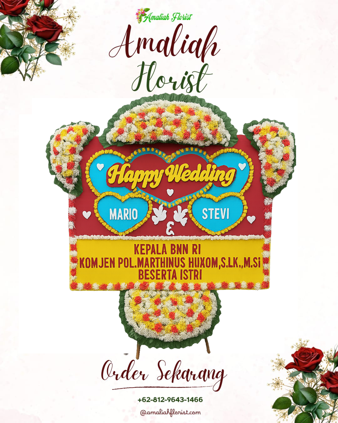 Papan Bunga Pernikahan Moga